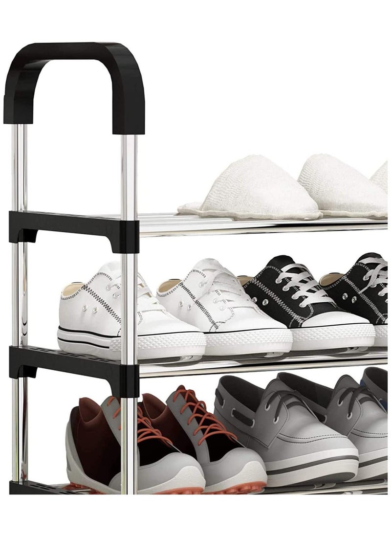 Roman Gifts 6 Tier Shoe Rack, Adjustable Sturdy Metal Storage 18 Shelf Cover Shoe Cover Rack, Organizer Storage, Shoe Storage For Bedroom, Closet, Living Room, Entryway 110X30X60 Cm  - Image 5
