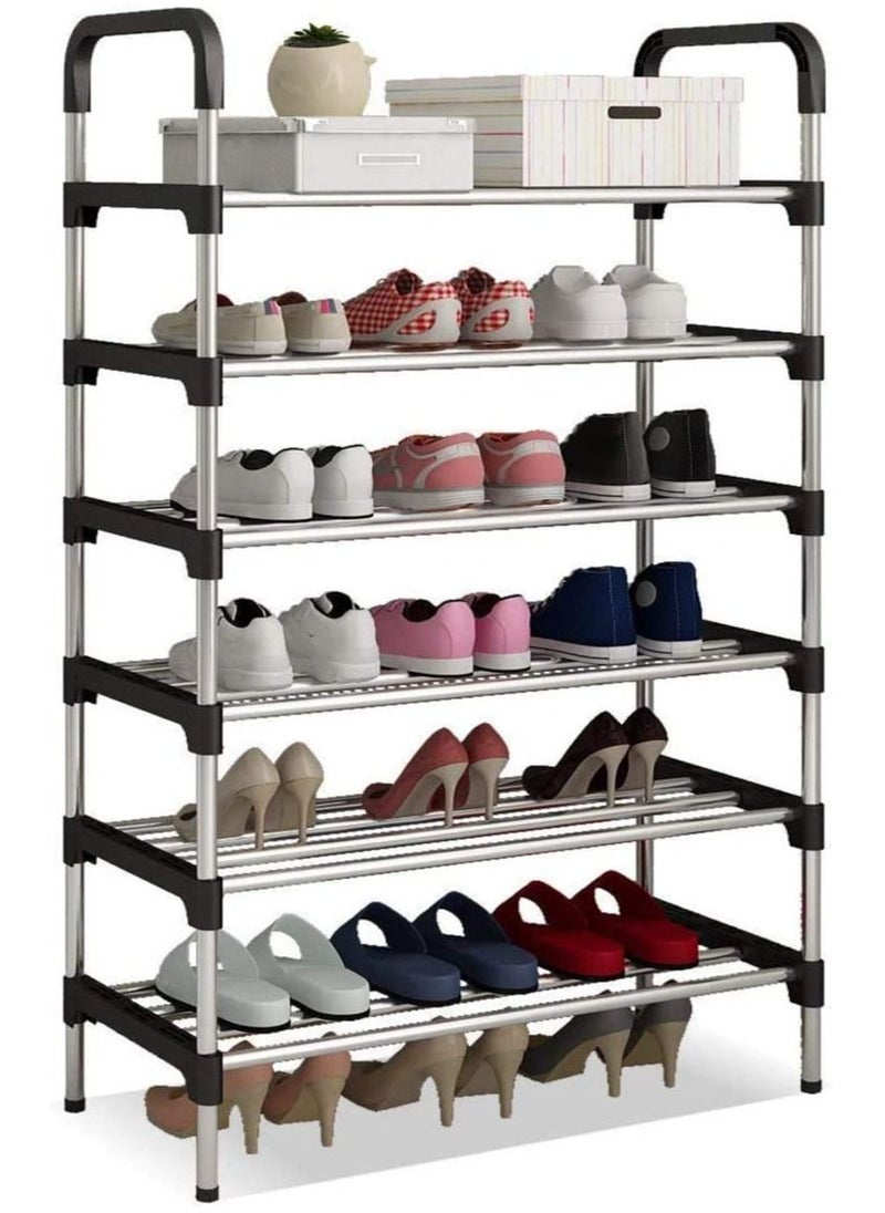 Roman Gifts 6 Tier Shoe Rack, Adjustable Sturdy Metal Storage 18 Shelf Cover Shoe Cover Rack, Organizer Storage, Shoe Storage For Bedroom, Closet, Living Room, Entryway 110X30X60 Cm  - Image 2
