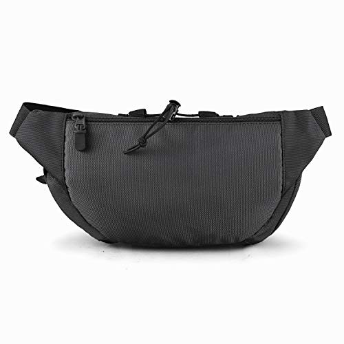 FRTKK Tactical Fanny Pack Military Waist Bag Pack with USA Flag Patch Utility Hip Pack with Adjustable Strap for Outdoors Fishing Cycling Camping Hiking Dog Walking (Black) - Image 4