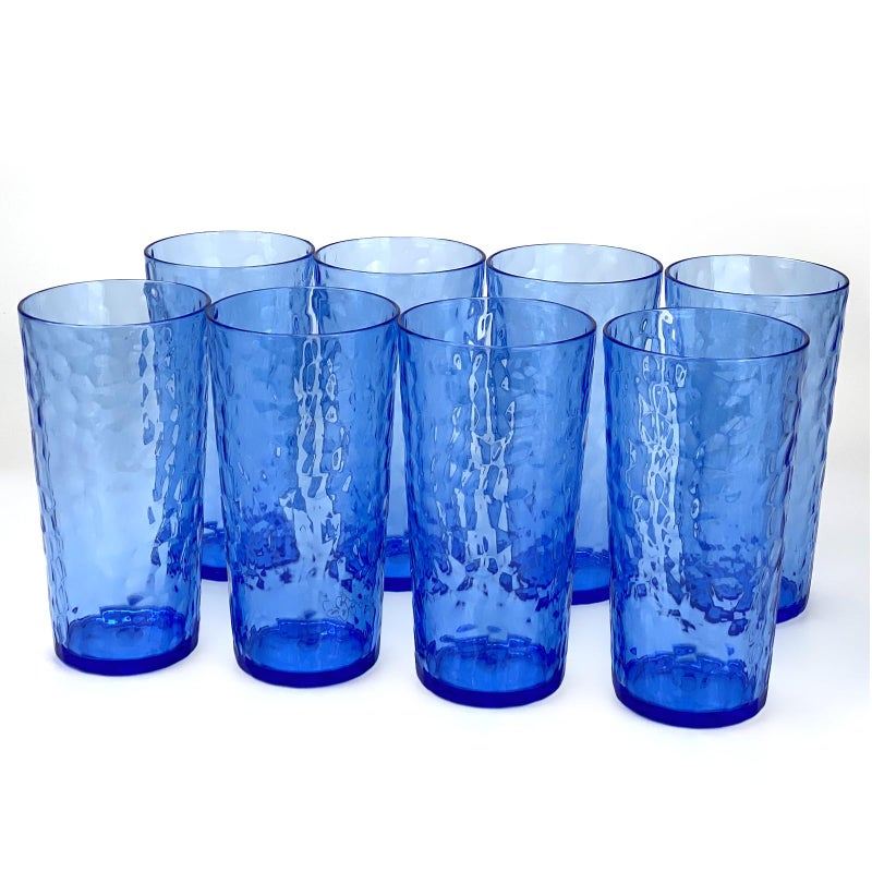 Yalin 24Ounce Plastic Tumbler Acrylic Drinking Glasses Reusable Plastic Cups Stackable BPAFree Shatter Proof Dishwasher Safe Set of 8 Blue - Image 2