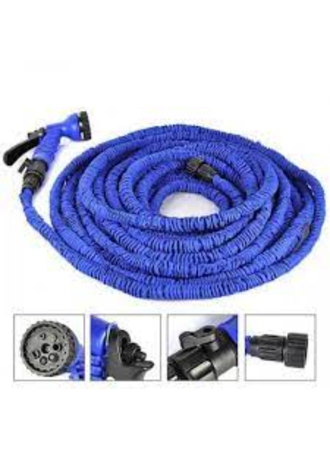 يتمدد حتى 3 أضعاف طوله الأصلي  تصميم خفيف وسهل التخزين  مقاوم للانثناء والتشابك  مسدس رش متعدد الأنماط (ري، شطف، رذاذ، ضغط...)  مناسب للاستخدام المنزلي والحدائق وغسيل السيارات - Image 1