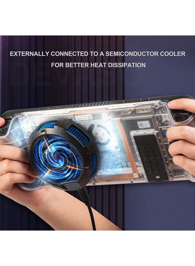 SYOSI Transparent Replacement Plate for Steam Deck, Clear Shell Case Set Back Plate with Integrated Stand Transparent Protective Case with Heat-Dissipationg Transparent Shell Case for Steam Deck - Image 3