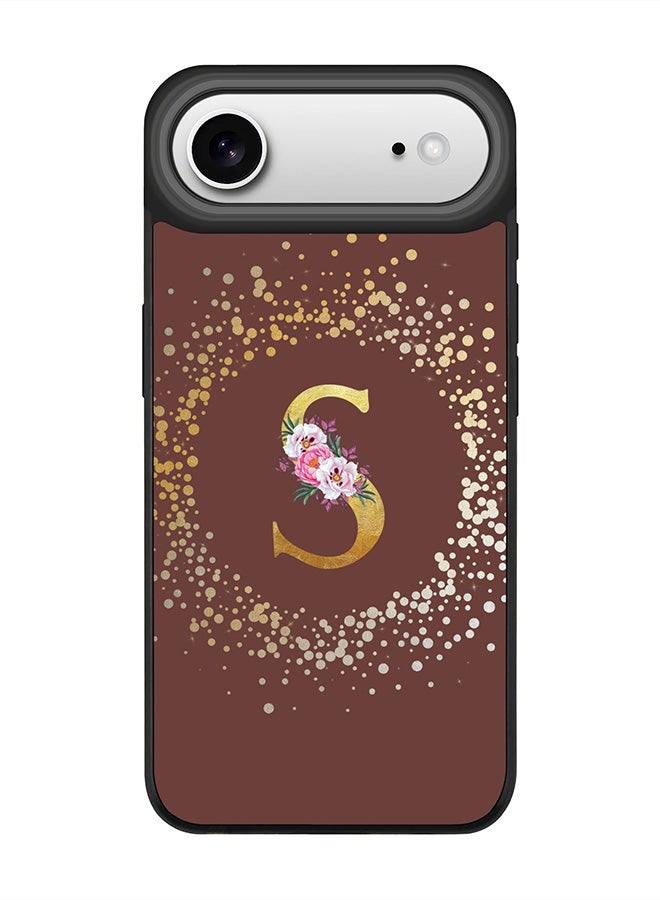 Stylizedd iPhone Air Case, [Compatible with MagSafe] Slim Magnetic cover Phone Case iPhone Air -Custom Monogram Floral - S  (Brown ) - Image 1