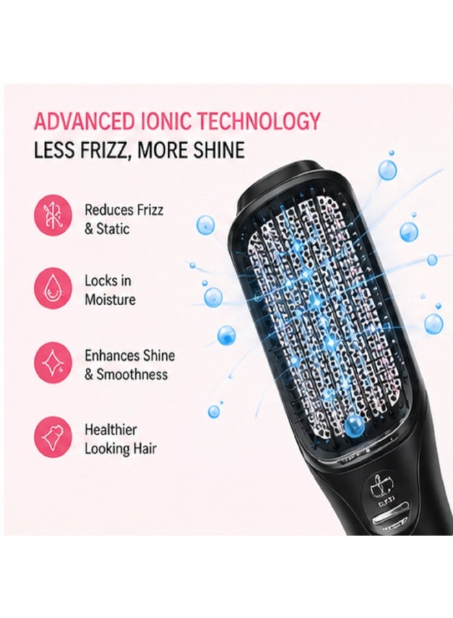 IMPERIUM 1200W Hair Dryer Brush, 2-in-1 Hot Air Brush Hair Dryer & Styler with Ionic Technology, 2 Heat & Speed Settings, Anti-Frizz Volumizing Hair Brush, 360° Swivel Cord, Fast Drying for All Hair Types - Black - Image 4