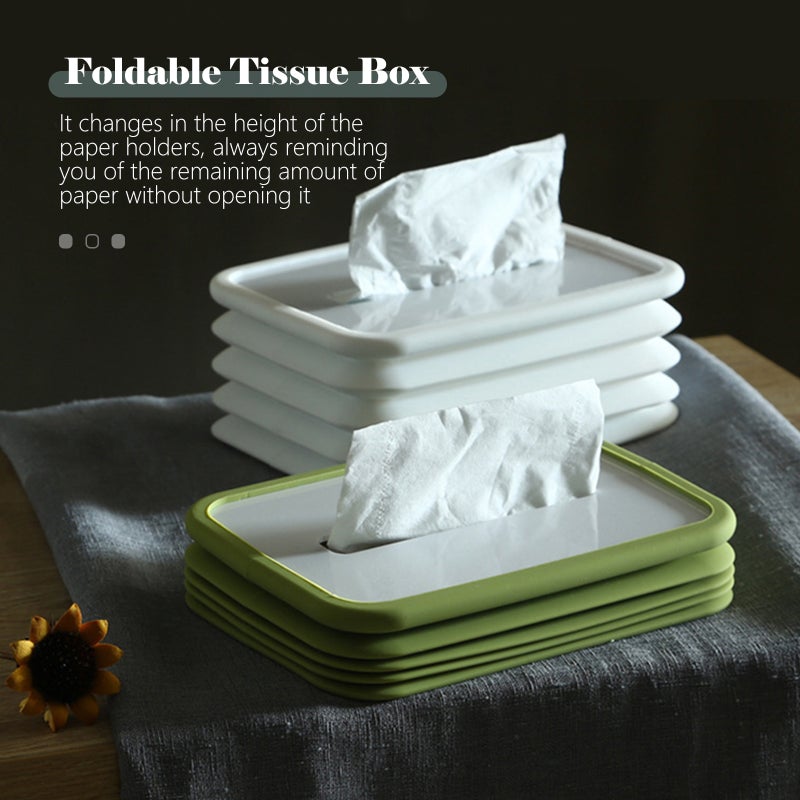 Foldable Tissue Box Holder Paper Towel Dispenser Coreless Toilet Tissue Dispenser Paper Extraction Dispenser Tissue Box Cover Dispenser for Car Home Bathroom Bedroom Office - Image 4