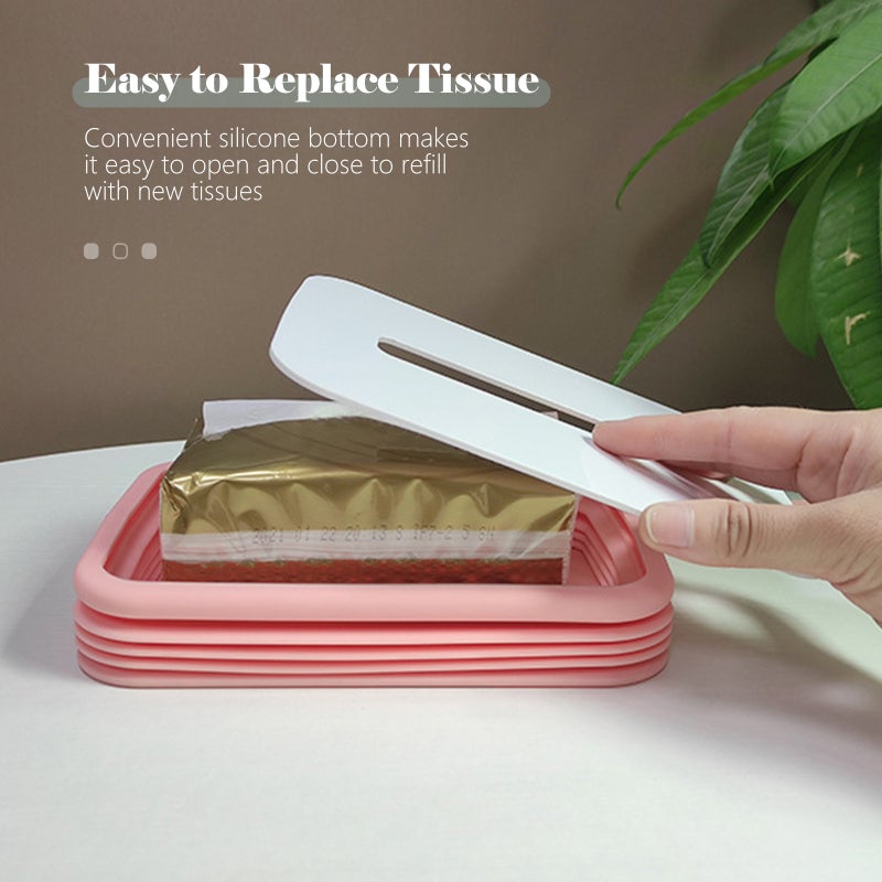 Foldable Tissue Box Holder Paper Towel Dispenser Coreless Toilet Tissue Dispenser Paper Extraction Dispenser Tissue Box Cover Dispenser for Car Home Bathroom Bedroom Office - Image 3