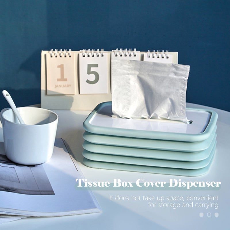 Foldable Tissue Box Holder Paper Towel Dispenser Coreless Toilet Tissue Dispenser Paper Extraction Dispenser Tissue Box Cover Dispenser for Car Home Bathroom Bedroom Office - Image 5