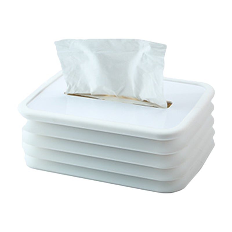 Foldable Tissue Box Holder Paper Towel Dispenser Coreless Toilet Tissue Dispenser Paper Extraction Dispenser Tissue Box Cover Dispenser for Car Home Bathroom Bedroom Office - Image 1
