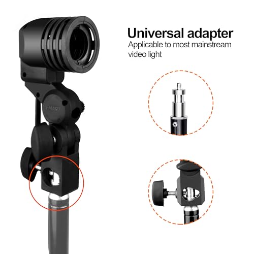 EMART Light Bulb Stand, E26 / E27 AC Socket with Umbrella Lamp Holder, Photography Lighting Mount for Photo Video Studio - 2 Pack - Image 3