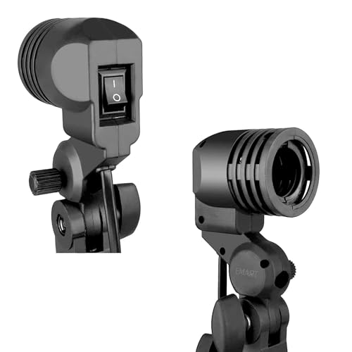EMART Light Bulb Stand, E26 / E27 AC Socket with Umbrella Lamp Holder, Photography Lighting Mount for Photo Video Studio - 2 Pack - Image 1