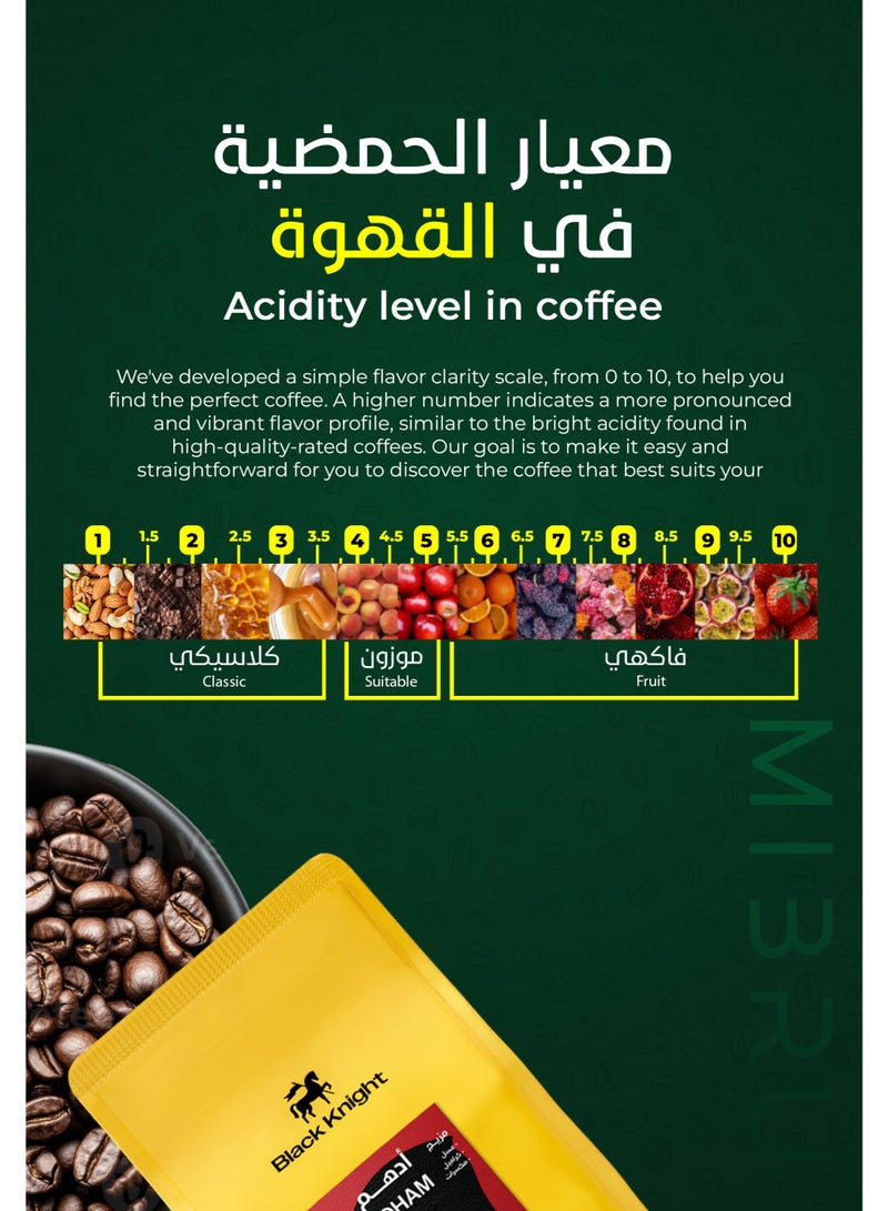 بلاك نايت طقم هدية فاخر من حبوب القهوة – عبوتين × 250 جرام (بلاك نايت أدهام شلشلي ) – مثالية للإسبريسو، تنقيط V60، فرنش بريس، كولد برو، لاتيه – كوب سيراميك من MIBRU هدية مجانية – حبوب أرابيكا محمصة طازجة – صندوق هدايا قهوة فاخرة - Image 5