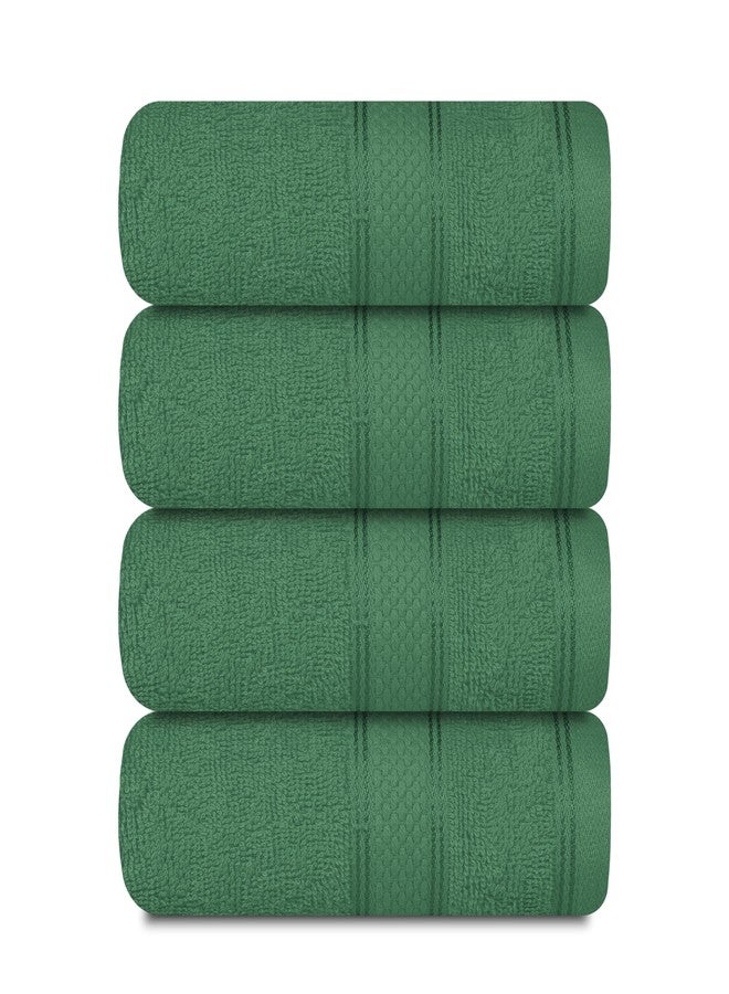 Casa Lino 100% Cotton Hand Towels for Bathroom - Soft, Highly Absorbent & Quick Dry Kitchen Towels - Gym Towel Set - Travel Towel Set - 24" x 16" - Pack of 4 - (Green) - Image 1