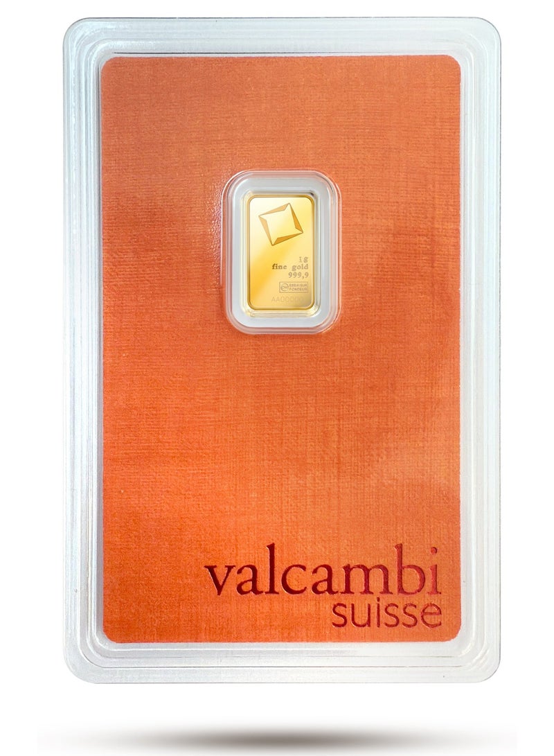 valcambi 24KT 999.9 Purity 1gram Valcambi Suisse Gold Bar - Image 1