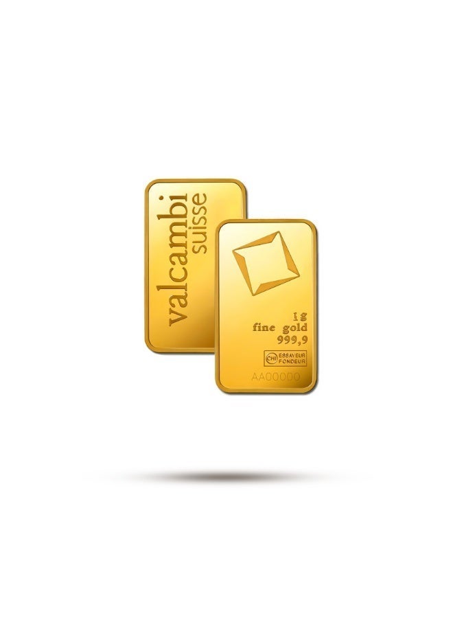 valcambi 24KT 999.9 Purity 1gram Valcambi Suisse Gold Bar - Image 2