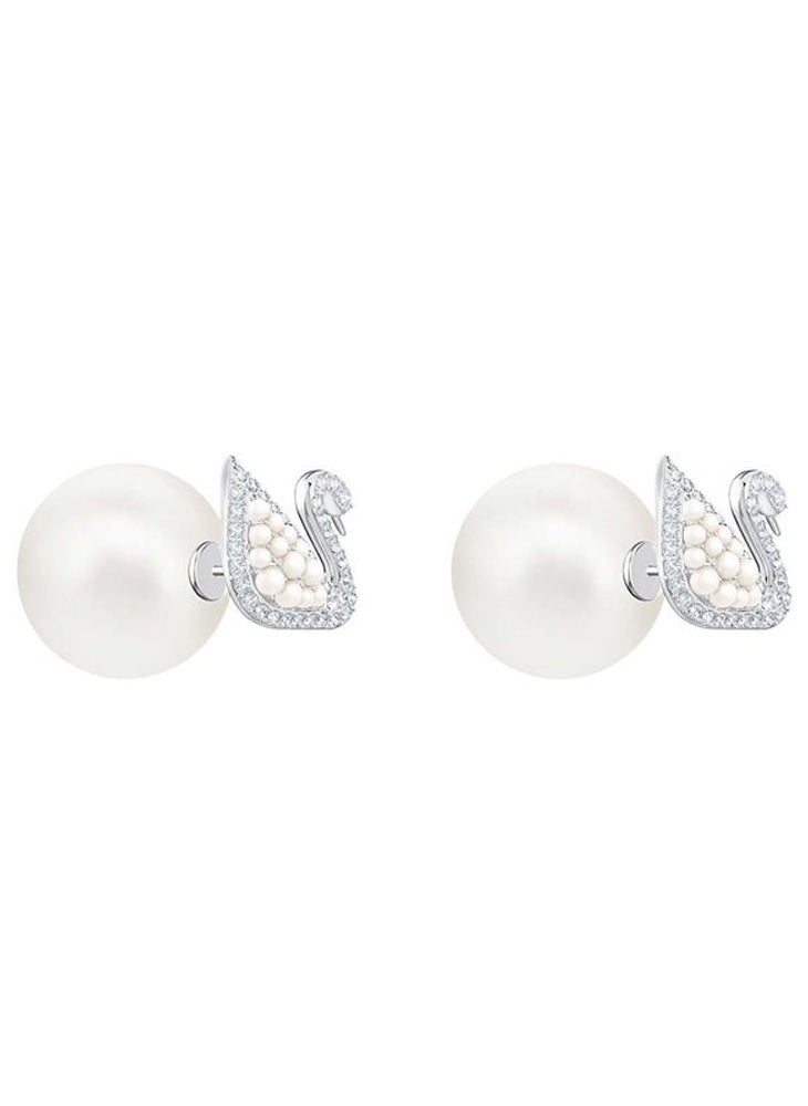 General - Classic Swan Rear Hanging Earrings - Image 1
