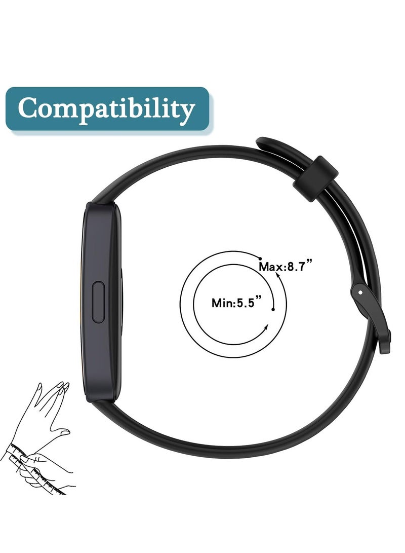 SYOSI 2 Pack Strap Compatible with Huawei Band 8, Soft Silicone Adjustable Replacement Sport Bands for HUAWEI Band 8 for Huawei Band 8   BlackWhite - Image 3