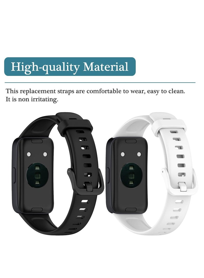SYOSI 2 Pack Strap Compatible with Huawei Band 8, Soft Silicone Adjustable Replacement Sport Bands for HUAWEI Band 8 for Huawei Band 8   BlackWhite - Image 2