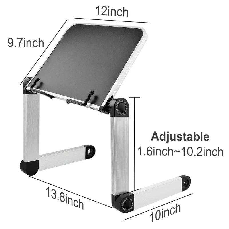 MNKXL Book Stand Laptop Stand Adjustable Book Holder Tray with Page Paper Clips Ergonomic Multi Heights Angles Adjustable Cooking Bookstands for Textbook Recipe Magazine Laptop Tablet Portable - Image 2