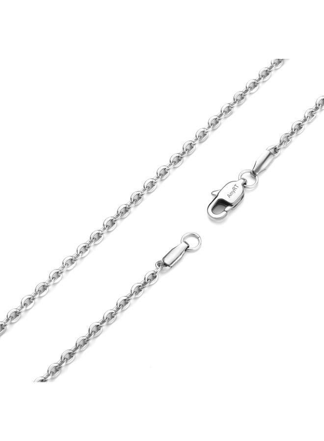 AmyRT Jewelry 3mm Titanium Steel Cable Chain Silver Necklaces for Women 16"- 30" 20" - Image 1