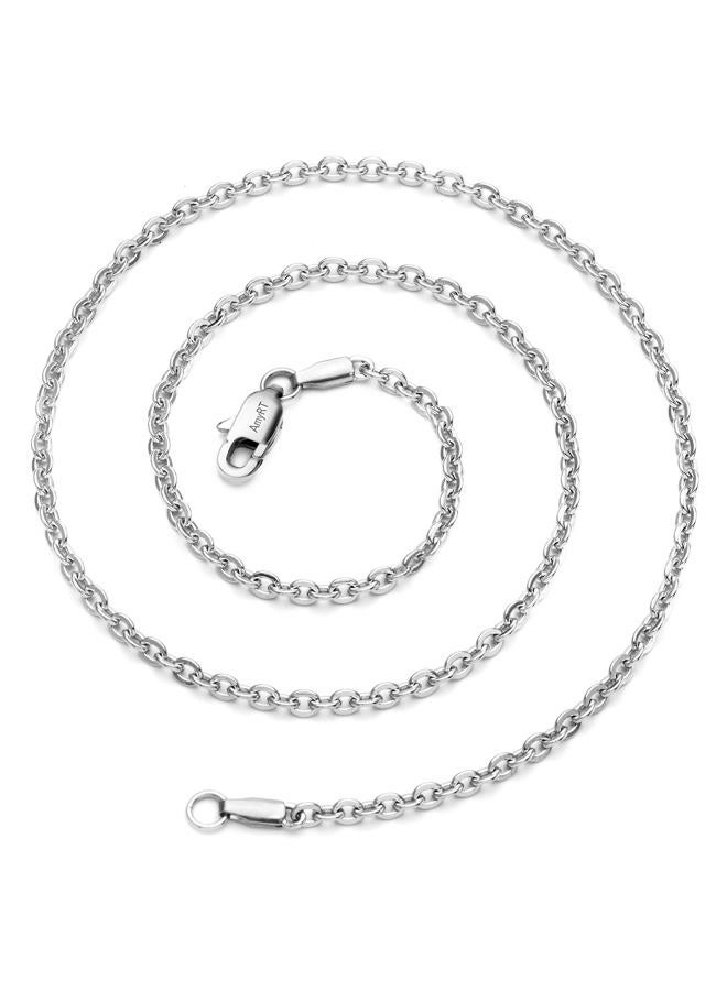 AmyRT Jewelry 3mm Titanium Steel Cable Chain Silver Necklaces for Women 16"- 30" 20" - Image 2
