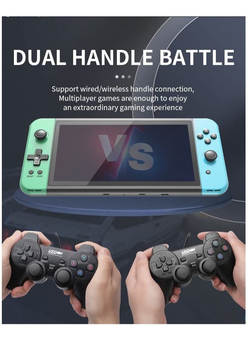 Generic - X70 Handheld Game Console, 7.0 inch IPS HD Screen Retro Games Consoles Classic Video Games Console with 64G Memory Cards 6000 Games, Built-in 3500mAh Rechargeable Battery - Image 1