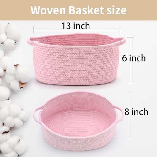 Happyiren Small Gift Basket with Gift Wrap Cellophane Bag and Ribbons Gift Baskets for Christmas Thanksgiving Birthday Baby Shower Raffle Burr Rope Decorative Storage Organizer Container - Image 3
