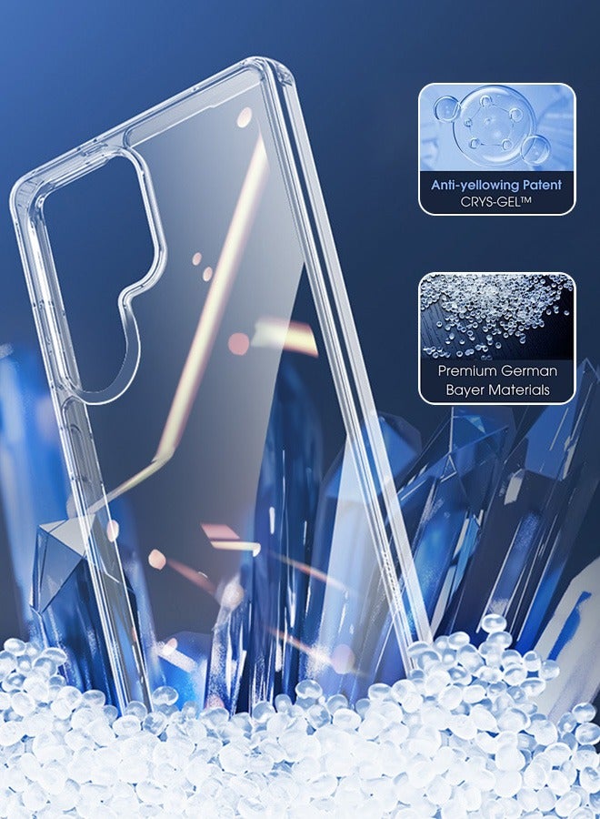 بشكل مختصر حافظة شفافة هجينة متوافقة مع Samsung Galaxy S25 Ultra - تقنية TPU + بولي كربونات، مقاومة للاصفرار، حافظة واقية، غطاء واقي من الصدمات - Image 3