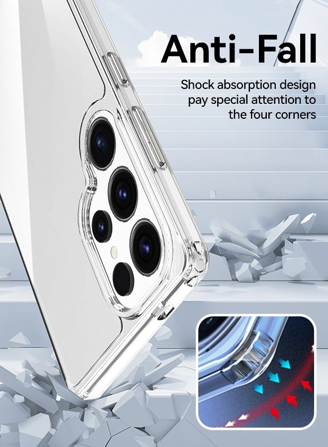 بشكل مختصر حافظة شفافة هجينة متوافقة مع Samsung Galaxy S25 Ultra - تقنية TPU + بولي كربونات، مقاومة للاصفرار، حافظة واقية، غطاء واقي من الصدمات - Image 4