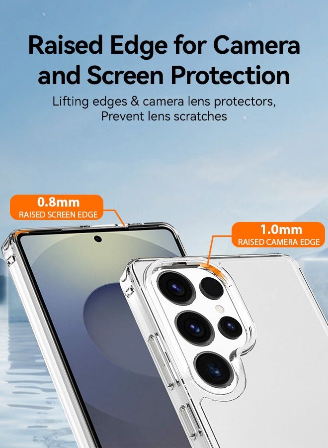 بشكل مختصر حافظة شفافة هجينة متوافقة مع Samsung Galaxy S25 Ultra - تقنية TPU + بولي كربونات، مقاومة للاصفرار، حافظة واقية، غطاء واقي من الصدمات - Image 2