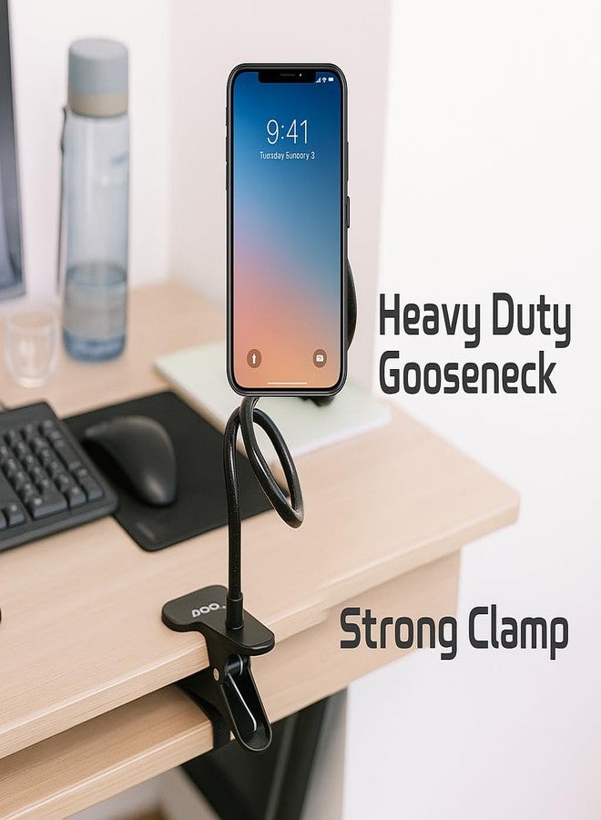 AGOZ Cell Phone Holder Gooseneck Mount, Lazy Clamp Clip Flexible Phone Stand for Office Desk Bed iPhone 17 Pro Max, iPhone 16 15 14 13 12 11, Samsung Galaxy S25, S25 Ultra,S24 S23 S22 A54 A14 A15 A16 - Image 5