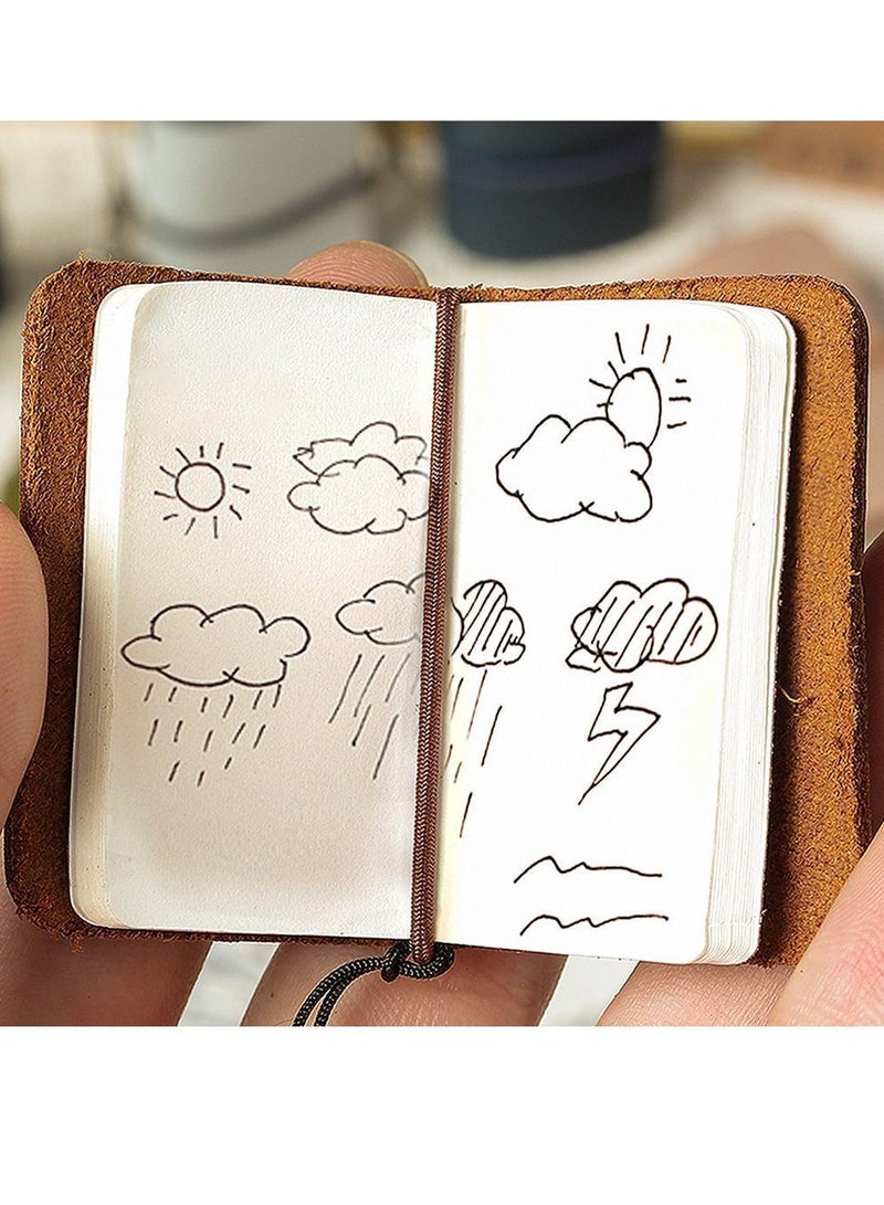 Y&D Mini Notepad Retro Leather Notebook Creative Portable Ledger with Strap Small and Suitable for School Offices - Image 2