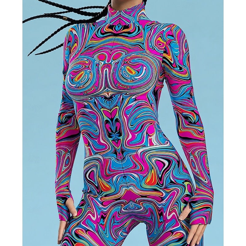 Bluejw Carnival Costume Full Body Suit Patterned Zentai Suits Cosplay Costume Bodysuit Printing Sexy Costume Halloween Plus Size Men's Women's Boys' Costume for Party Performance Masquerade Kid's Adults' - Image 4