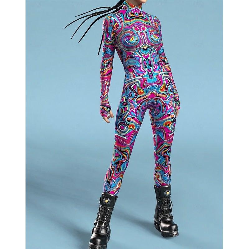 Bluejw Carnival Costume Full Body Suit Patterned Zentai Suits Cosplay Costume Bodysuit Printing Sexy Costume Halloween Plus Size Men's Women's Boys' Costume for Party Performance Masquerade Kid's Adults' - Image 2