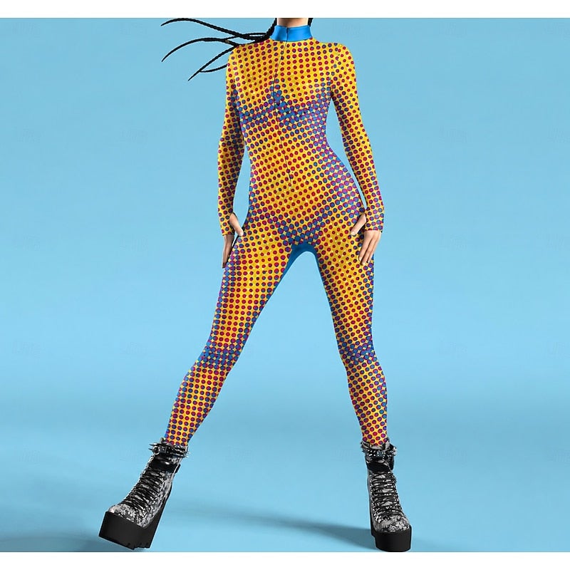 Bluejw Carnival Costume Full Body Suit Patterned Zentai Suits Cosplay Costume Bodysuit Printing Sexy Costume Halloween Plus Size Men's Women's Boys' Costume for Party Performance Masquerade Kid's Adults' - Image 1