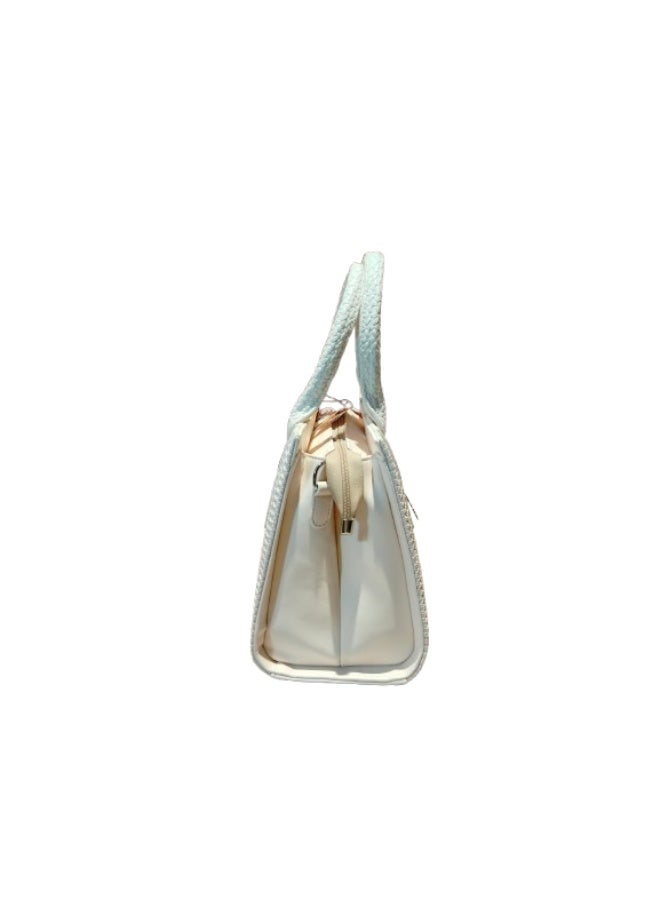 Bunny Luxury women's leather handbag, white color - Image 3
