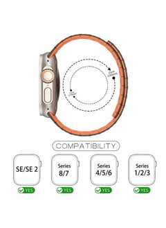 KENSUO Magnetic Bands Bracelet for Apple Watch Ultra/2 Band 49mm 45mm 44mm 46mm 42mm iWatch band 40mm 41mm 38mm Women/Men,Silicone Strap Sport Loop Wristbands for Apple Watch Series 10/9/8/7/6/5/4/3/2/SE，Black and Orange  - Image 3