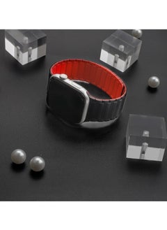 KENSUO Magnetic Bands Bracelet for Apple Watch Ultra/2 Band 49mm 45mm 44mm 46mm 42mm iWatch band 40mm 41mm 38mm Women/Men,Silicone Strap Sport Loop Wristbands for Apple Watch Series 10/9/8/7/6/5/4/3/2/SE，Black and Orange  - Image 5