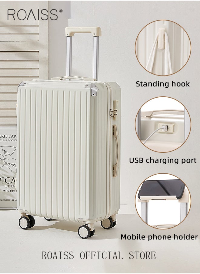 roaiss - 3 Pack Multifunction Suitcase Set for Men and Women Large Capacity Travel Luggage with Zipper Password Lock and Smooth Pull Rod Silent Universal Wheel Trolley Case 20 24 28 Inch - Image 1