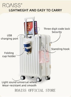 roaiss 3 Pack Multifunction Suitcase Set for Men and Women Large Capacity Travel Luggage with Zipper Password Lock and Smooth Pull Rod Silent Universal Wheel Trolley Case 20 24 28 Inch  - Image 2