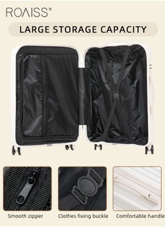 roaiss 3 Pack Multifunction Suitcase Set for Men and Women Large Capacity Travel Luggage with Zipper Password Lock and Smooth Pull Rod Silent Universal Wheel Trolley Case 20 24 28 Inch  - Image 4