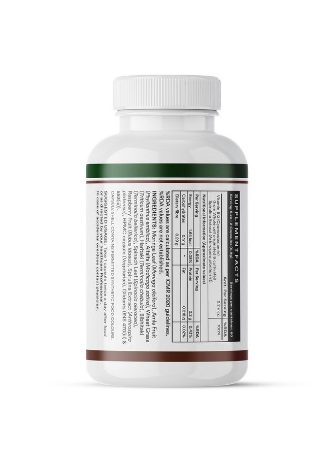 Inlife مكملات فيتامين ب12 النباتية من INLIFE للرجال والنساء | تدعم صحة الأعصاب وصحة الدماغ | صيغة سوبر فود | ب12 من مستخلص سبيرولينا - 120 كبسولة نباتية (عبوة من 1، 120) - Image 5