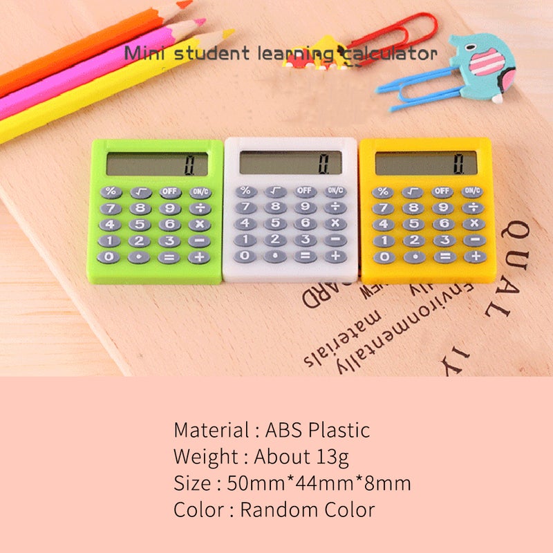Mini Calculator 8-Digit Display Pocket Size Calculator Battery Powered Random Color for Children School Students Office Supplies - Image 4