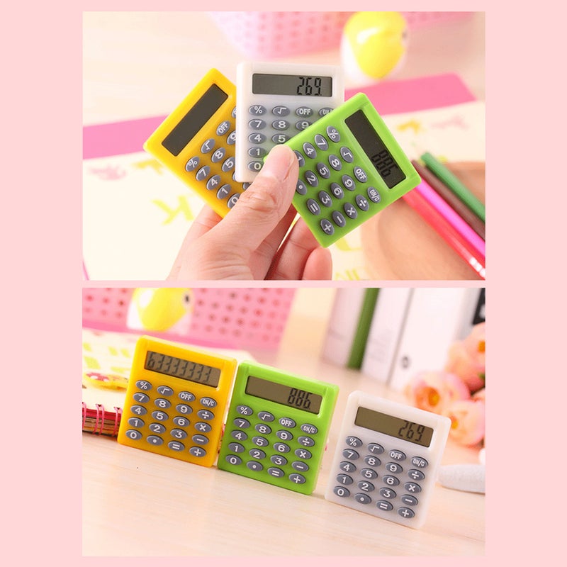 Mini Calculator 8-Digit Display Pocket Size Calculator Battery Powered Random Color for Children School Students Office Supplies - Image 2