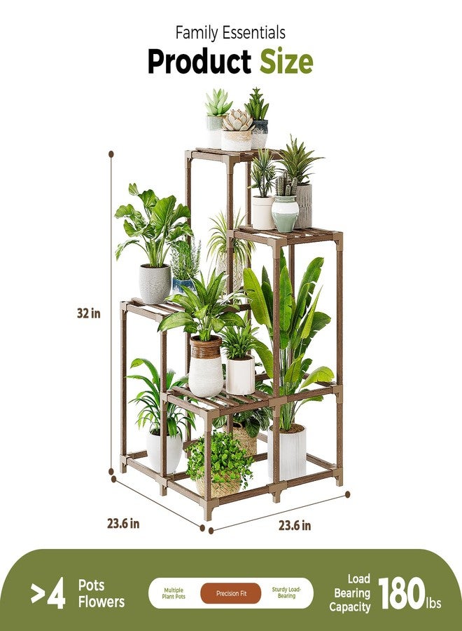 Bamworld Corner Plant Stand Indoor Outdoor Plant Shelf Small Plant Table for Multiple Plants Wooden Plant Holder for Garden Patio Lawn Window Plants Gift - Image 4