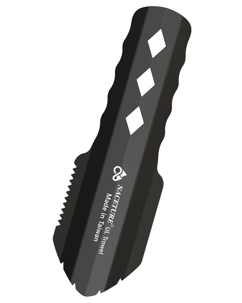 NACETURE Ultralight Backpacking Trowel Aluminum Shovel Small Potty Multitool with Longer Handle Design Essential for Hiking, Camping and Survival Bags(Black 1 Pack) - Image 1