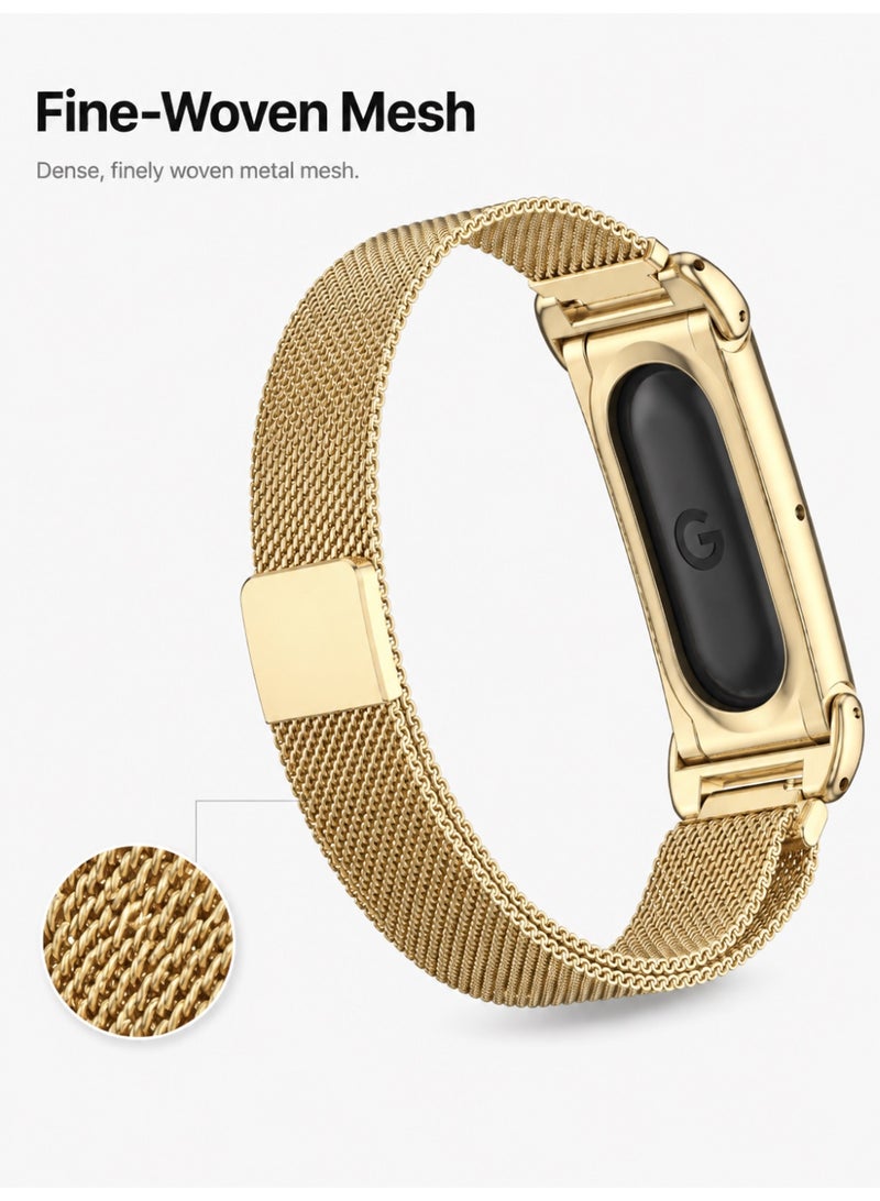 BASEMENT-1 Magnetic Milanese Band Compatible with Google Fitbit Air, Adjustable Metal Mesh Replacement Strap - Image 3