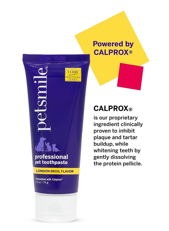petsmile Petsmile Professional Pet Toothpaste - Cat & Dog Toothpaste for Plaque, Tartar, & Bad Breath - VOHC Accepted Non Enzymatic Dental Care for Cat & Dog Teeth Cleaning (London Broil, 2.5 Oz)  - Image 3