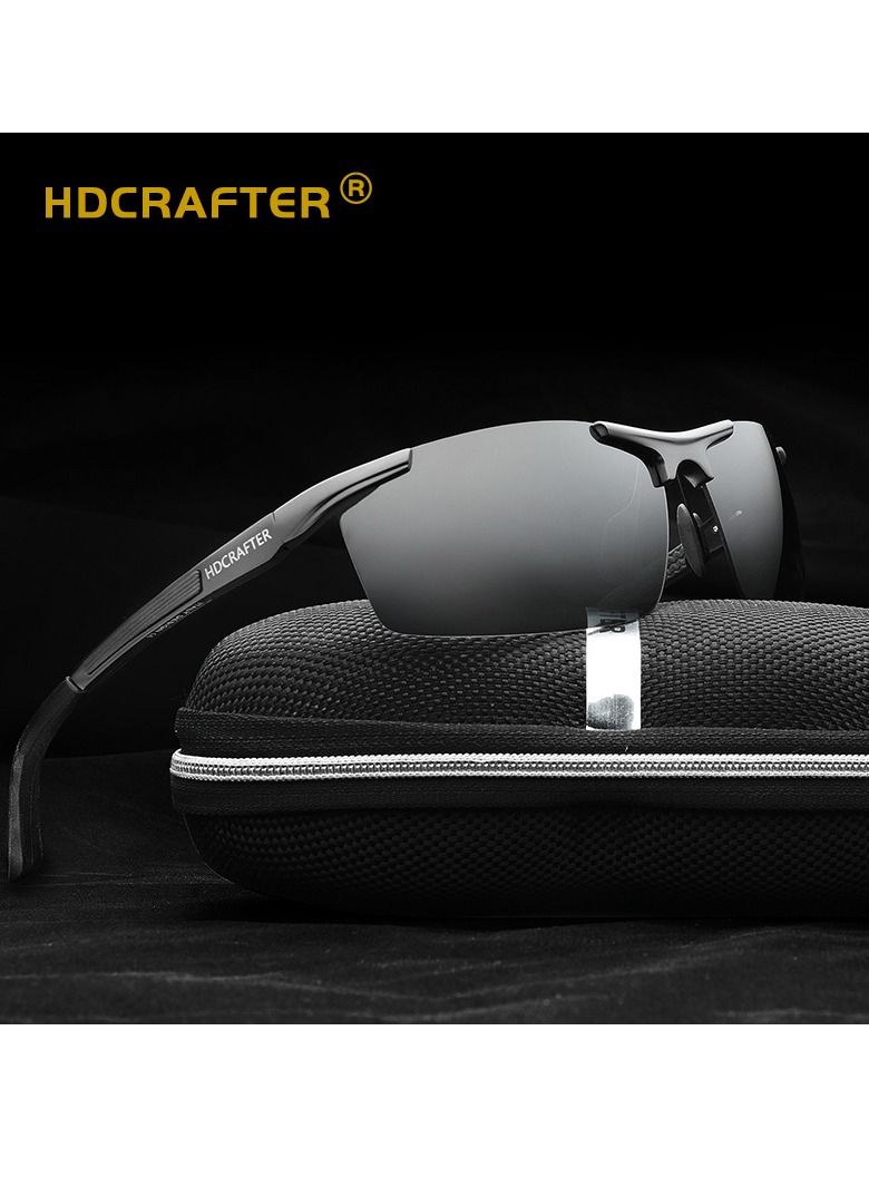 HDCRAFTER Men's Half Frame Night Vision Surround Driving Sunglasses - Image 2