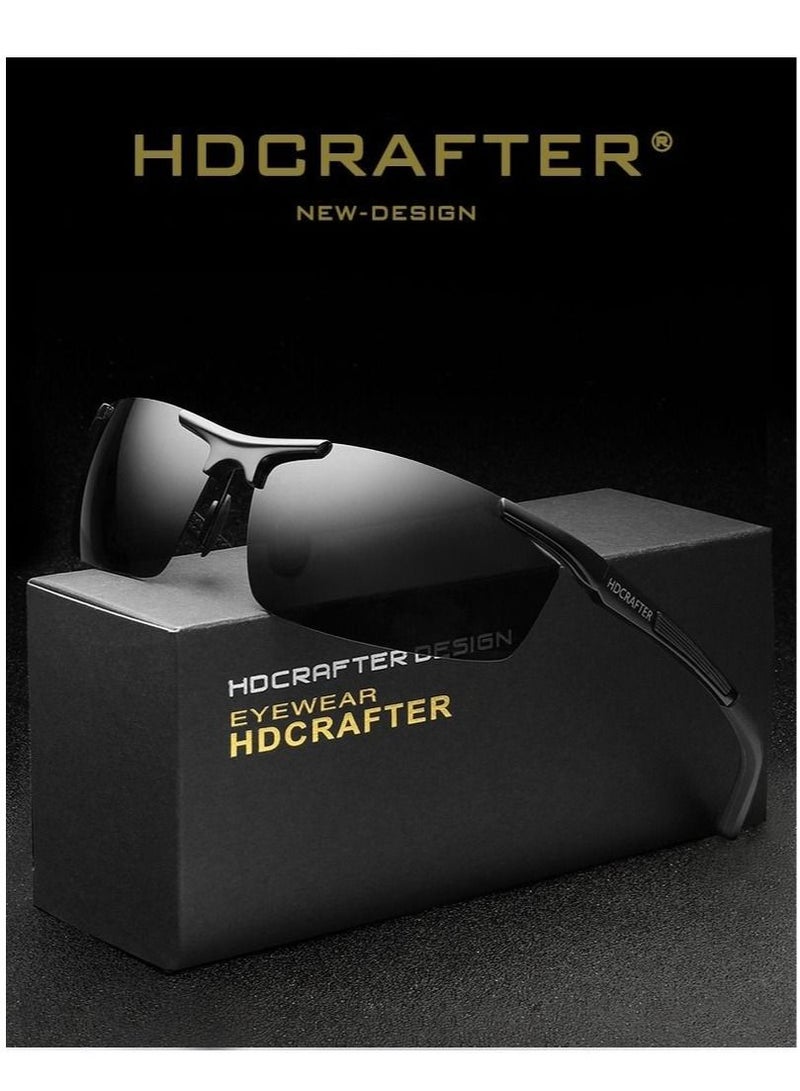 HDCRAFTER Men's Half Frame Night Vision Surround Driving Sunglasses - Image 3
