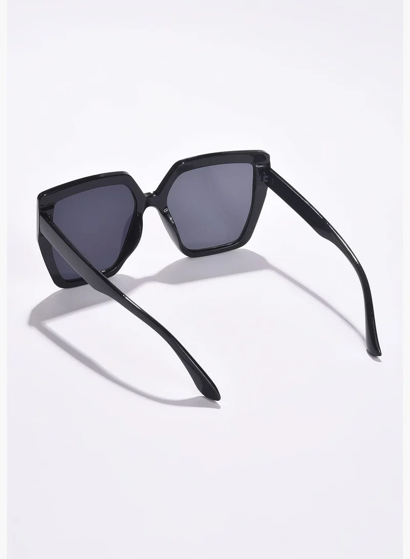 Haute Sauce Women Black Lens Black Oversized Sunglasses